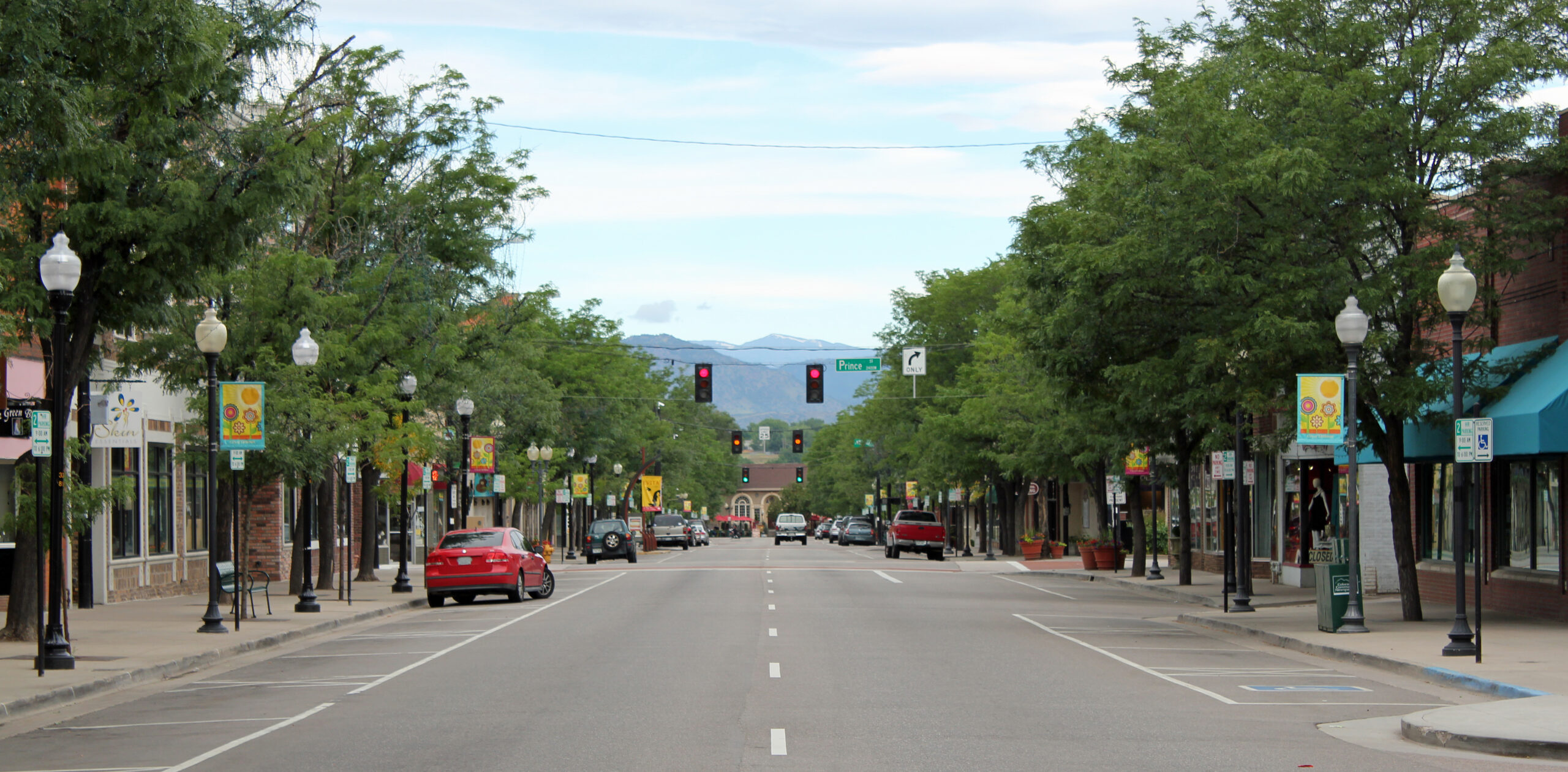 A section of Main Street in Littleton, Colorado. The site is listed on the National Register of Historic Places.